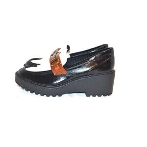 Vintage Black Loafer Platform Chunky 90s Re-visits 1970s